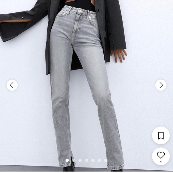 Zara Denim - Zara light wash slim fit hose rise split slim jeans size 0